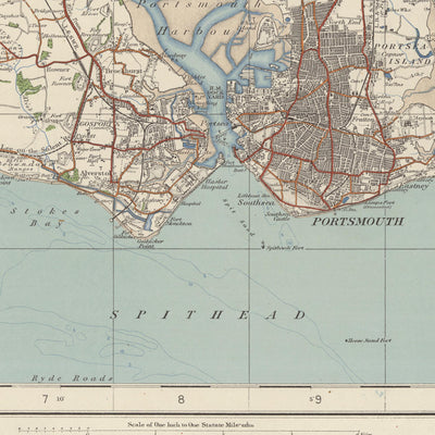 Old Ordnance Survey Map, Sheet 132 - Portsmouth & Southampton, 1925: Eastleigh, Fareham, Havant, Hayling Island, Chichester Harbour AONB
