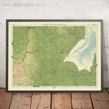 Ancienne carte OS de Lincoln Fens, Lincolnshire par Bartholomew, 1901 : Boston, Spalding, River Witham, The Wash, Fens, Car Dyke