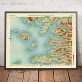 Antiguo mapa OS de Mallaig, Inverness-shire por Bartholomew, 1901: Isla de Skye, Loch Morar, Cuillin Hills, Glenfinnan, Sound of Sleat, Knoydart