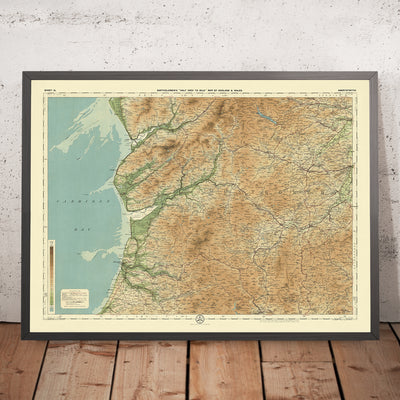 Antiguo mapa OS de Aberystwyth, Ceredigion por Bartholomew, 1901: Aberystwyth, Cardigan Bay, Plynlimon, Strata Florida Abbey, Devil's Bridge, Cambrian Mountains