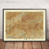 Ancienne carte OS de Braemar et Blair Atholl par Bartholomew, 1901 : Cairngorms, Ben Macdui, rivière Dee, Loch Tummel, château de Balmoral 