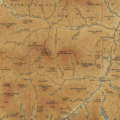 Alte OS-Karte von Braemar und Blair Atholl, Schottland von Bartholomew, 1901: Cairngorms, Ben Macdui, River Dee, Loch Tummel, Balmoral Castle, Blair Castle