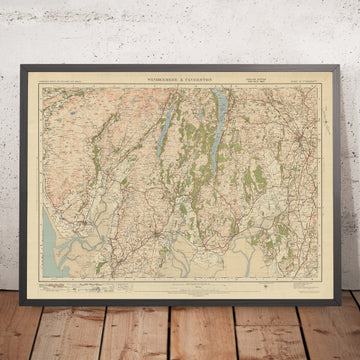 Old Ordnance Survey Map, Sheet 19 - Windermere & Ulverston, 1925: Dalton-in-Furness, Millom, Grange-over-Sands, Kendal and Lake District National Park