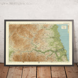 Ancienne carte OS du Northumberland - Sud par Bartholomew, 1901 : Newcastle, Sunderland, Tyne, Parc National, Mur d'Hadrien, Mer du Nord 