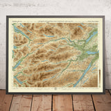 Ancienne carte OS de Central Ross & Cromarty, Écosse par Bartholomew, 1901 : Dingwall, Ullapool, Loch Maree, Ben Wyvis, River Conon, Fannich Mountains