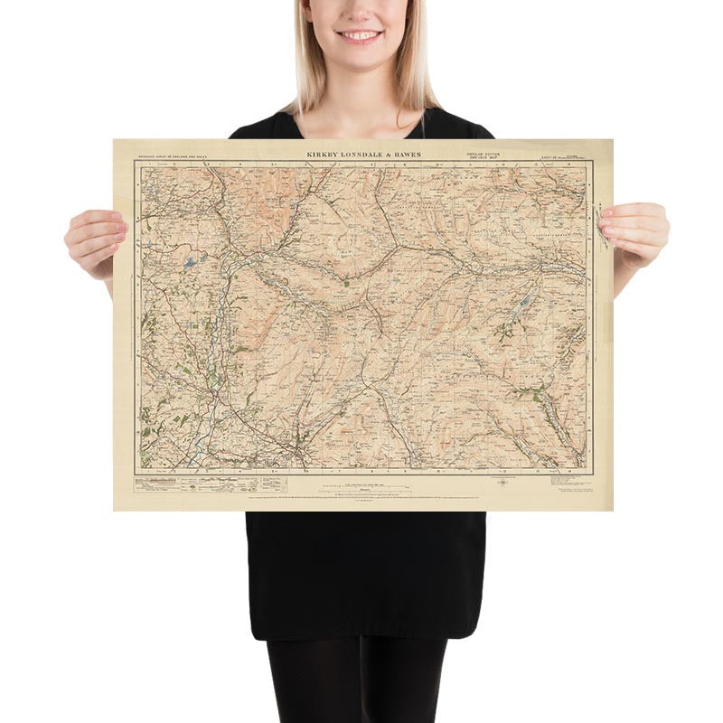Old Ordnance Survey Map, Sheet 20 - Kirkby Lonsdale & Hawes, 1925: Ingleton, Sedbergh, Askrigg, Yorkshire Dales National Park