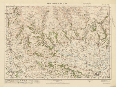 Old Ordnance Survey Map, Sheet 22 - Pickering & Thirsk, 1925: Malton, Helmsley, Kirkbymoorside, Howardian Hills AONB, North York Moors National Park