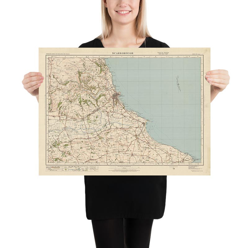 Old Ordnance Survey Map, Sheet 23 - Scarborough, 1925: Filey, Hunmanby, Sherburn, North Riding Forest Park, Flamborough Outer Headlands Nature Reserve