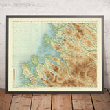 Old OS Map of Gair Loch & Loch Inver, Scottish Highlands by Bartholomew, 1901: Ullapool, Loch Maree, Suilven, An Teallach, Ardvreck Castle, River Ewe