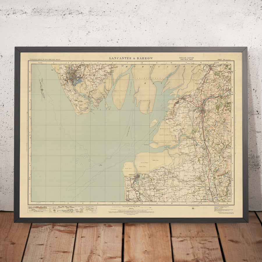 Old Ordnance Survey Map, Sheet 24 - Lancaster & Barrow, 1925: Morecambe, Fleetwood, Garstang, Heysham, Pilling