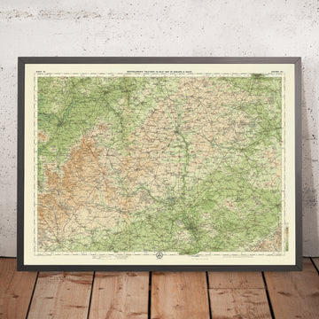 Mappa antica di Oxford di Bartholomew, 1901: Oxfordshire, Tamigi, Colline del Chiltern, Palazzo di Blenheim, Cotswolds, Foresta di Wychwood 