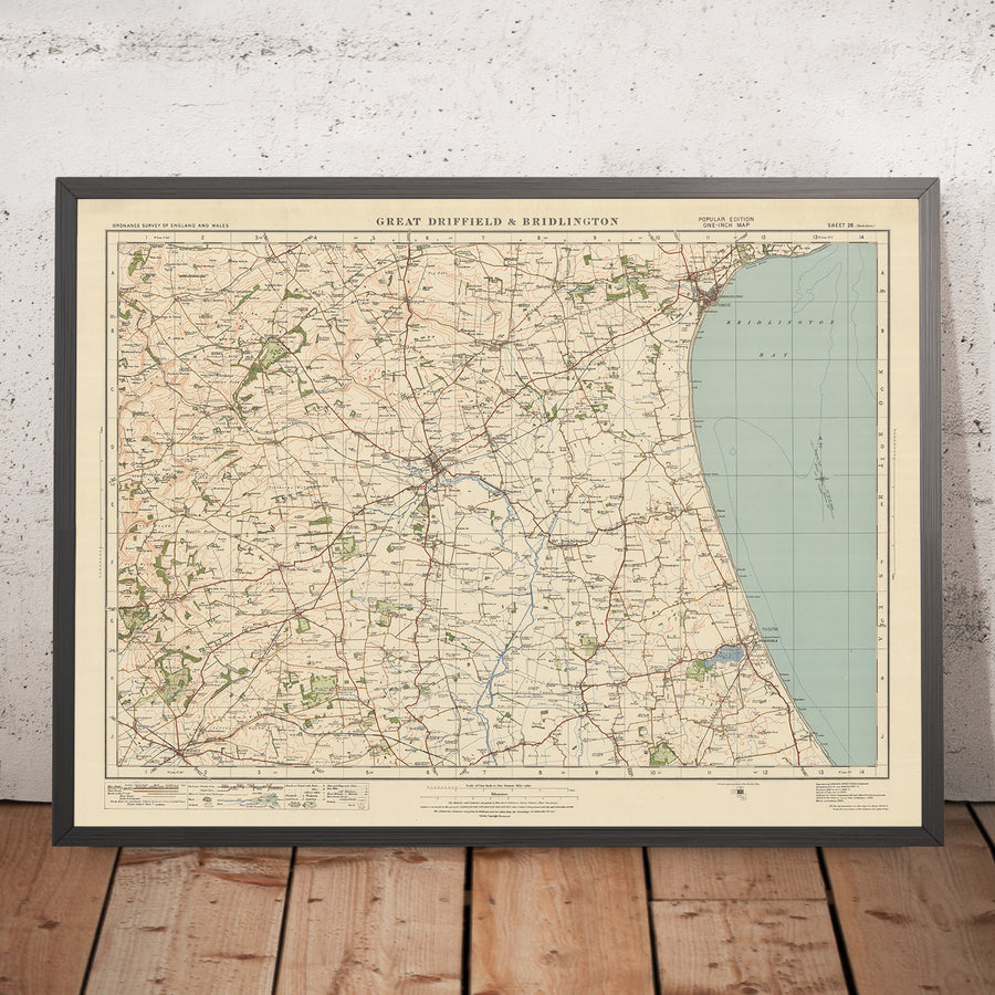 Old Ordnance Survey Map, Sheet 28 - Gt Driffield & Bridlington, 1925: Hornsea, Nafferton, Skipsea, Market Weighton, Hutton Cranswick