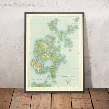 Ancienne carte OS des îles Orcades par Bartholomew, 1901 : Kirkwall, Stromness, Scapa Flow, Hoy, Pentland Firth, Mainland