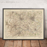 Alte Ordnance Survey-Karte, Blatt 31 - Leeds & Bradford, 1925: Halifax, Huddersfield, Wakefield, Dewsbury, Keighley 