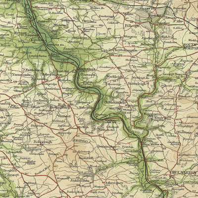Old OS Map of North Devon by Bartholomew, 1901: Barnstaple, Exmoor, River Taw, Bideford Bay, Lundy Island