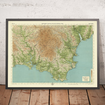Ancienne carte OS du sud du Devon par Bartholomew, 1901 : Exeter, Torquay, Dartmoor, Estuaire de l&