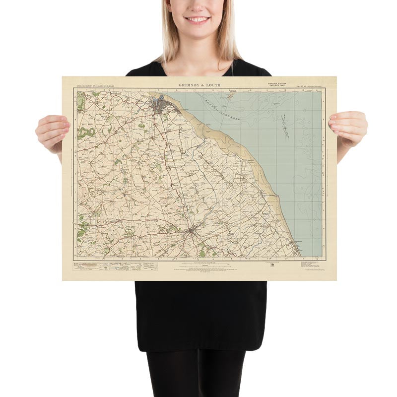 Old Ordnance Survey Map, Sheet 40 - Grimsby & Louth, 1925: Mablethorpe, Humberston, Cleethorpes, Donna Nook, Lincolnshire Wolds AONB