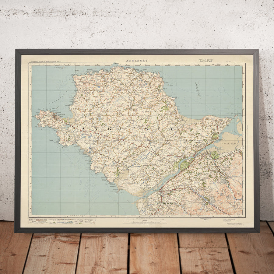 Old Ordnance Survey Map, Sheet 41 - Anglesey, 1925: Bangor, Caernarfon, Holyhead, Amlwch, Beaumaris