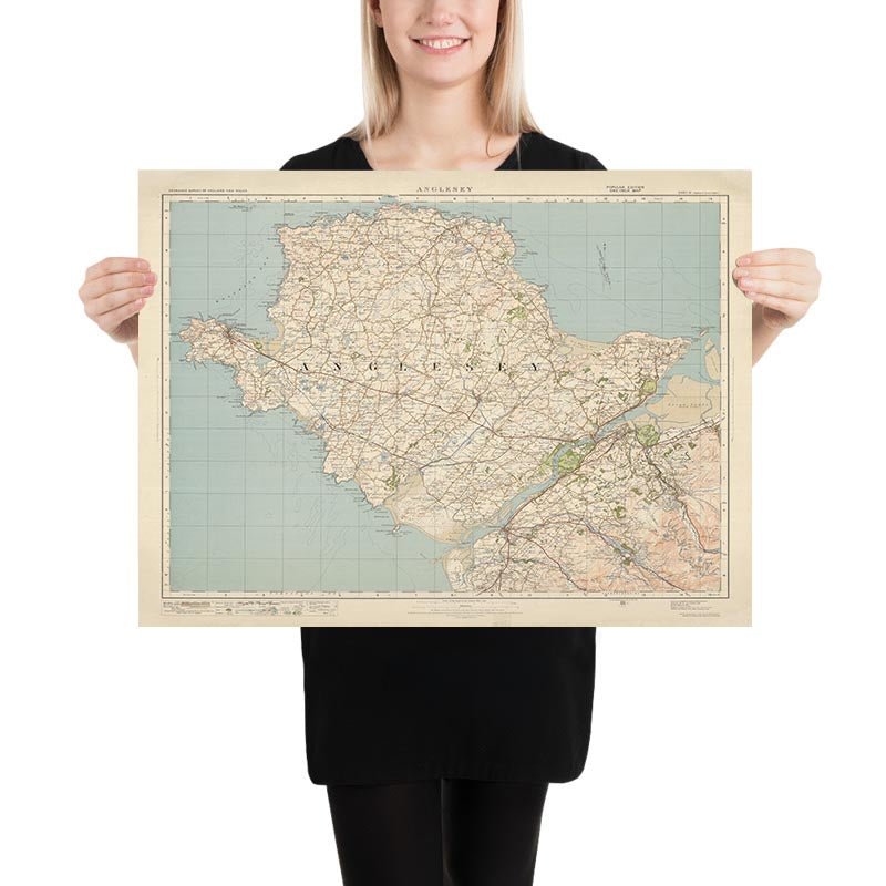 Old Ordnance Survey Map, Sheet 41 - Anglesey, 1925: Bangor, Caernarfon, Holyhead, Amlwch, Beaumaris