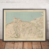 Carte Old Ordnance Survey, feuille 42 - Llandudno & Denbigh, 1925 : Colwyn Bay, Llanwrst, Rhyl, Conwy, Gwydir Forest Park