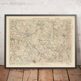 Carte Old Ordnance Survey, feuille 44 - Northwich & Macclesfield, 1925 : Knutsford, Crewe, Macclesfield, Wilmslow, Winsford