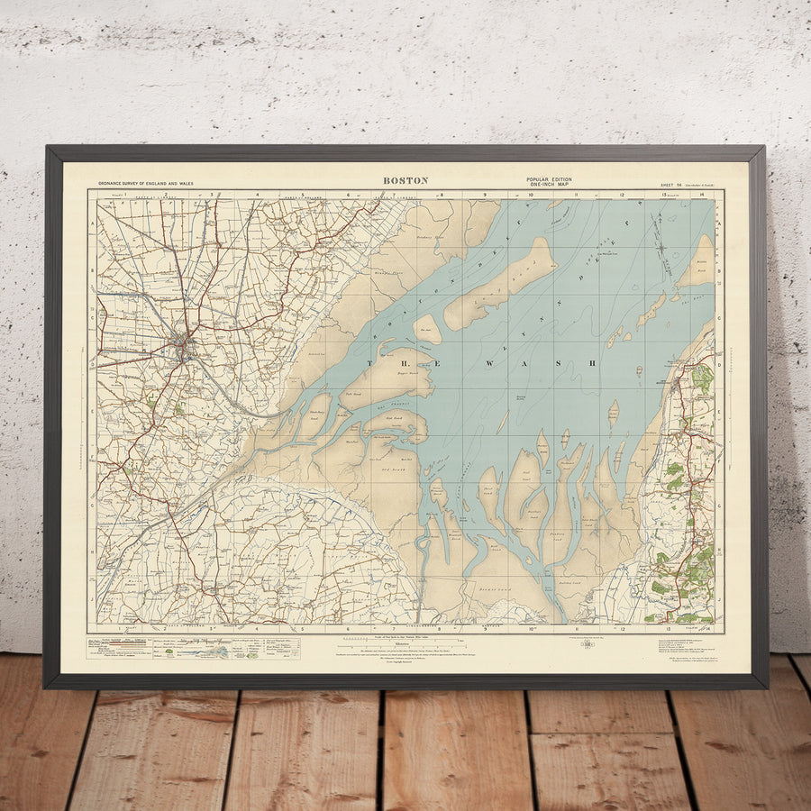 Old Ordnance Survey Map, Sheet 56 - Boston, 1925: Hunstanton, Heacham, Dersingham, Old Leake, Wrangle