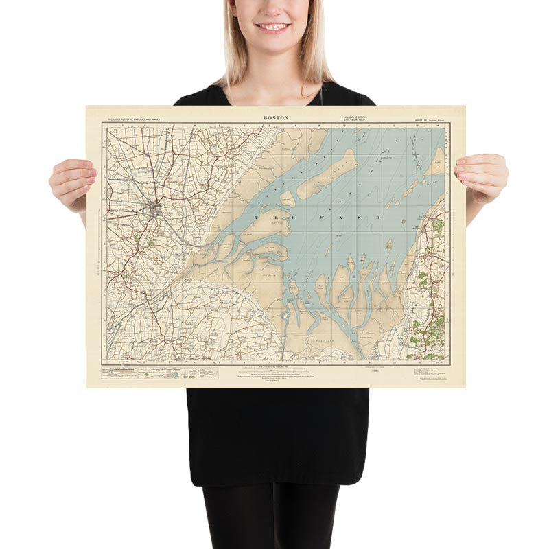 Old Ordnance Survey Map, Sheet 56 - Boston, 1925: Hunstanton, Heacham, Dersingham, Old Leake, Wrangle