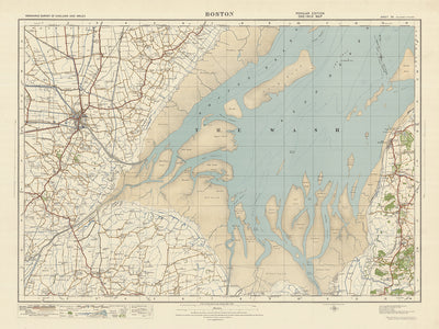 Carte Old Ordnance Survey, feuille 56 - Boston, 1925 : Hunstanton, Heacham, Dersingham, Old Leake, Wrangle