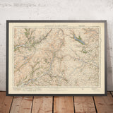 Alte Ordnance Survey Karte, Blatt 59 - Dolgelly & Lake Vyrnwy, 1925: Machynlleth, Corris, Aberangell, Coed y Brenin Waldpark, Eryri Nationalpark 