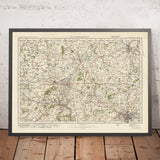 Carte Old Ordnance Survey, feuille 61 - Wolverhampton, 1925 : Shifnal, Telford, Newport, Stafford, The Iron Bridge