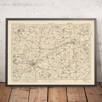 Mapa de Old Ordnance Survey, hoja 73 - Rugby, 1925: Hinckley, Market Harborough, Lutterworth, Desborough, Rothwell