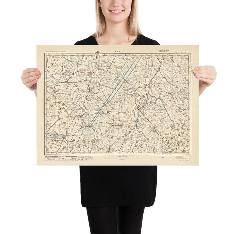 Alte Ordnance Survey-Karte, Blatt 75 - Ely, 1925: Soham, Ramsey, St Ives, Chatteris, March 