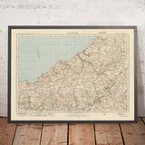 Mapa de Old Ordnance Survey, hoja 78 - Lampeter, 1925: New Quay, Aberaeron, Llanbydder, Llandysul, Cardigan Bay