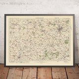 Carte Old Ordnance Survey, feuille 83 - Northampton, 1925 : Banbury, Daventry, Towcester, Wolverton, Silverstone
