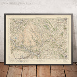 Mapa de Old Ordnance Survey, hoja 91 - Abergavenny, 1925: Crickhowell, Hereford, Brynmawr, Monmouth, Parque Nacional Bannau Brycheiniog