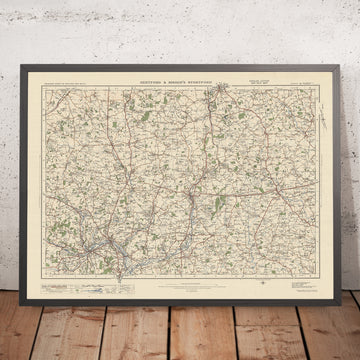 Old Ordnance Survey Map, Sheet 96 - Hertford & Bishops Stortford, 1925: Harlow, Saffron Walden, Ware, Hoddesdon, and Great Dunmow