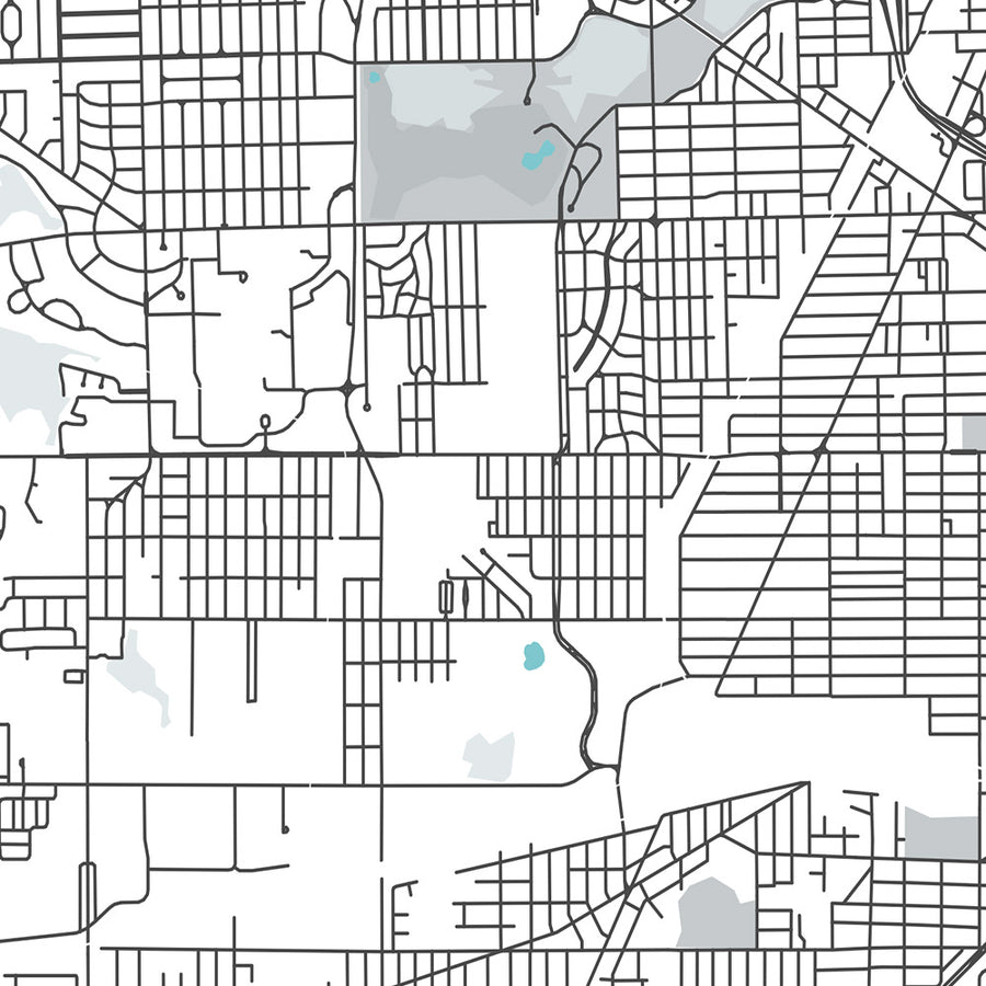 Moderne Stadtkarte von Toledo, OH: Innenstadt, Toledo Museum of Art, I-75, I-80/90, Universität von Toledo 