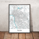 Modern City Map of Tulsa, OK: Downtown, Tulsa Zoo, I-44, Tulsa Botanic Garden, BOK Center