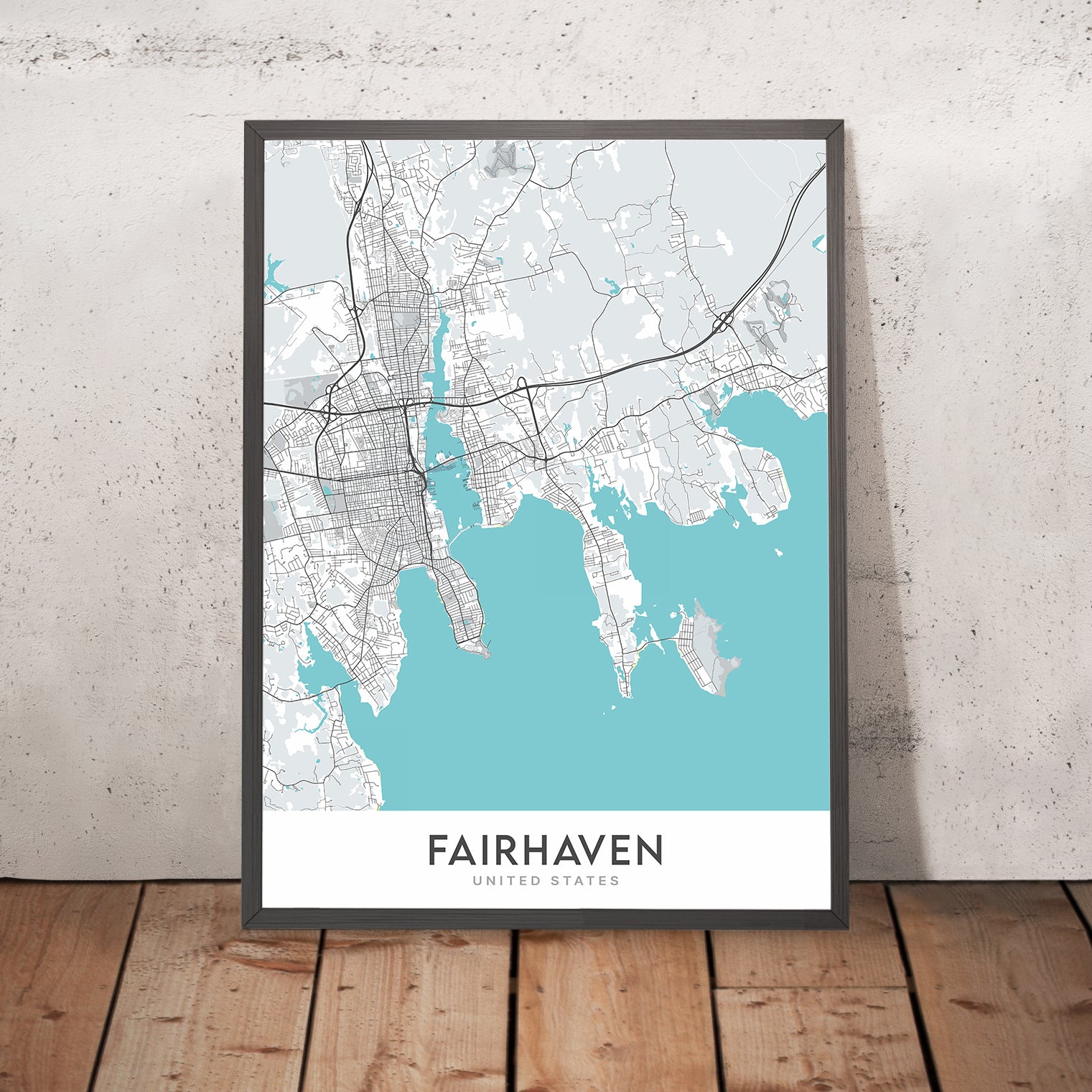 Modern City Map of Fairhaven, MA: Fort Phoenix, Town Hall, Millicent L ...