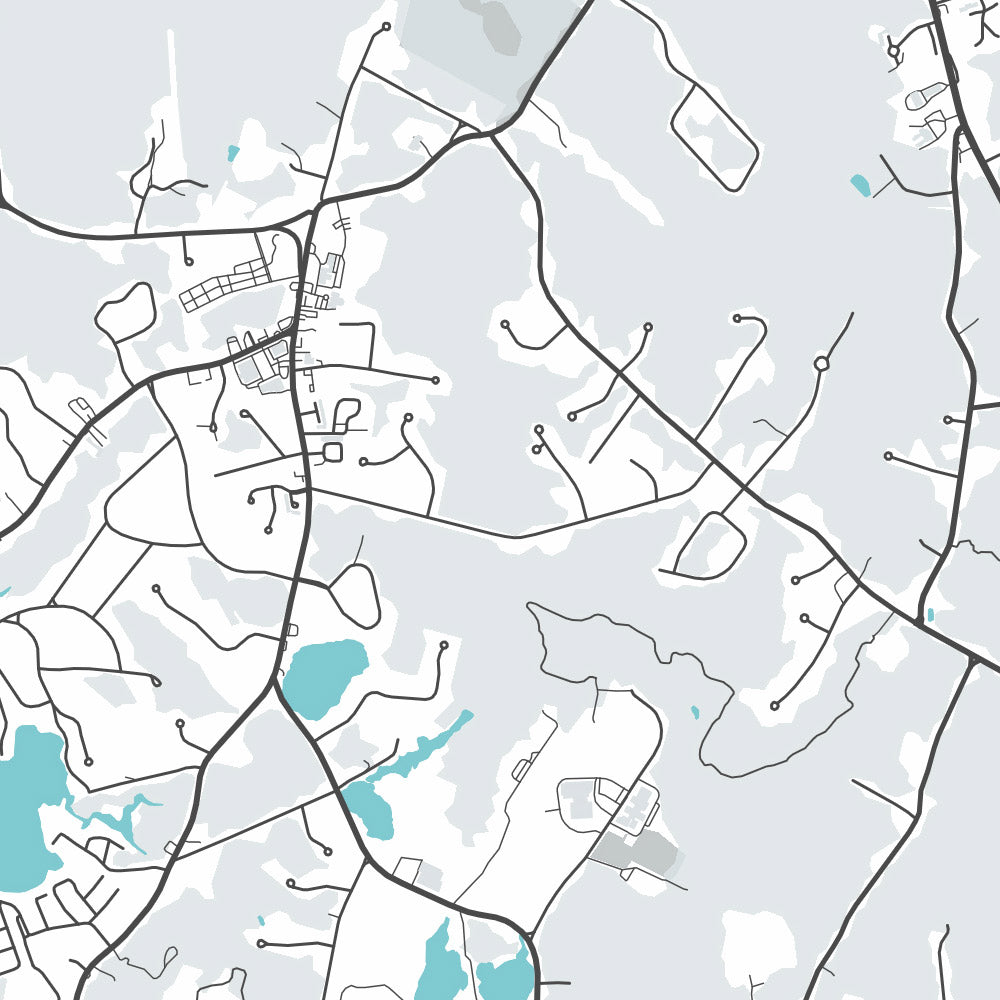 Plan de la ville moderne de Pembroke, MA : Pembroke Center, Bryantville, North Pembroke, West Pembroke, Pembroke Pines