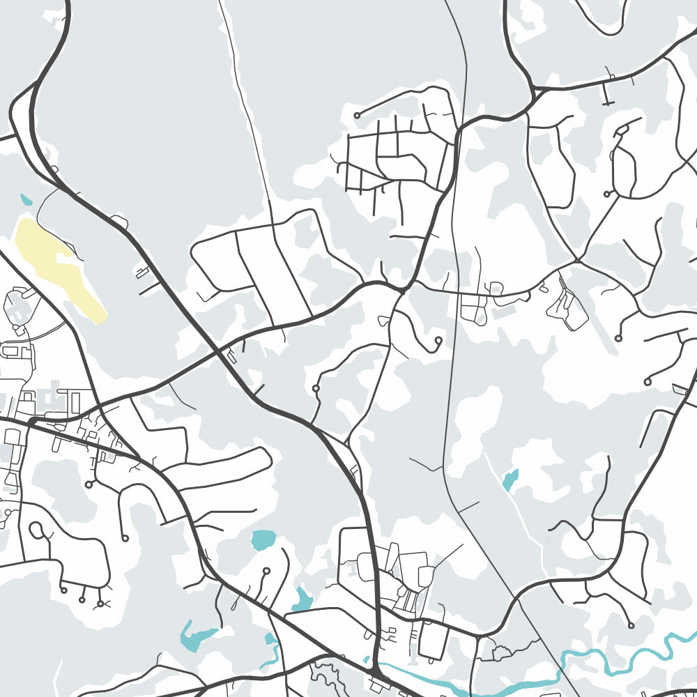 Mapa moderno de la ciudad de Marshfield, MA: Brant Rock Beach, Daniel Webster Estate, Green Harbor Beach, Rexhame Beach, South River