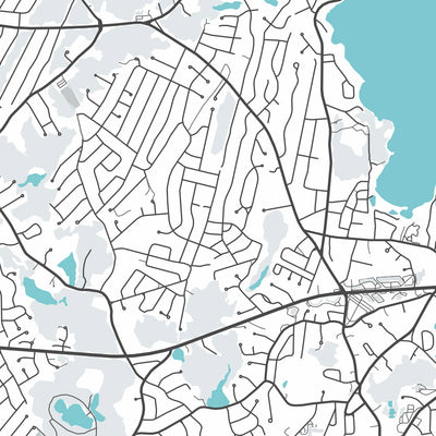 Moderner Stadtplan von Barnstable, MA: Barnstable Village, Hyannis, Sandy Neck Beach, Route 6, Route 28