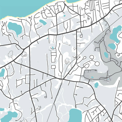 Plan de la ville moderne de Brewster, MA : Cape Cod National Seashore, Nickerson State Park, Route 6A, Route 28, Scargo Lake