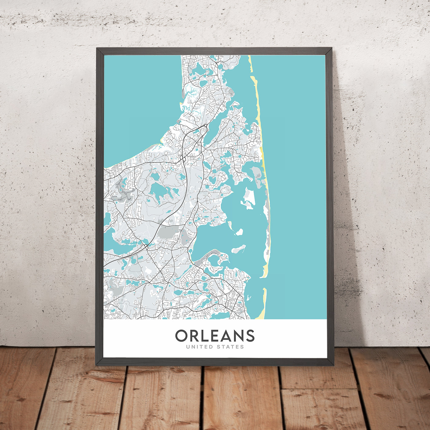 Plan de la ville moderne d'Orléans, MA : Nauset Beach, Skaket Beach, Rock Harbor, Pleasant Bay, Cape Cod National Seashore
