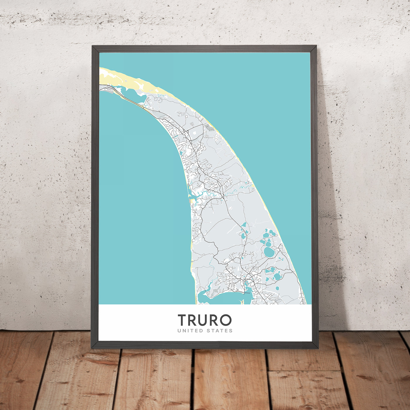 Plan de la ville moderne de Truro, MA : Truro Center, North Truro, South Truro, East Truro, West Truro