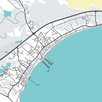 Plan de la ville moderne de Provincetown, MA : monument aux pèlerins, plage de Race Point, plage de Herring Cove, phare de Long Point, route 6