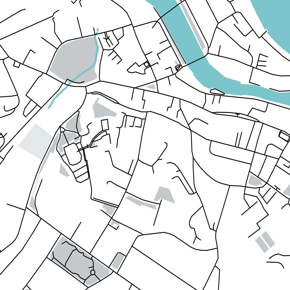 Modern Town Map of Wicklow, Ireland: Wicklow Mountains, Glendalough Valley, Lough Tay, Lough Dan, Vartry Reservoir