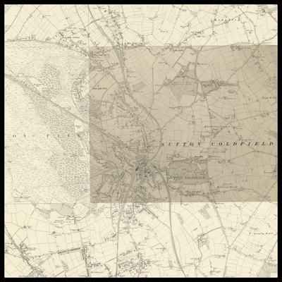 Personalised Old Map of Royal Sutton Coldfield