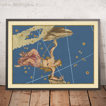 Antigua Carta Estelar de Andrómeda de Johann Bayer, 1603 - Mapa de Constelaciones Celestiales 