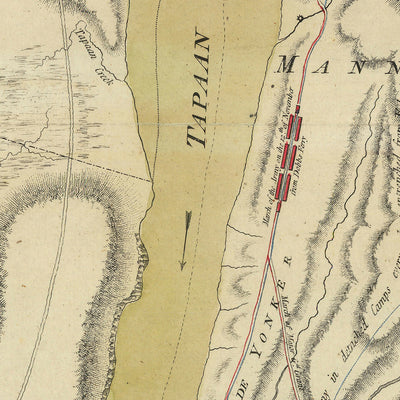 Alte Militärkarte der Schlacht von White Plains von Faden, 1777: New York, Fort Washington, Fort Lee, Chatterton Hill, Rückzugsrouten